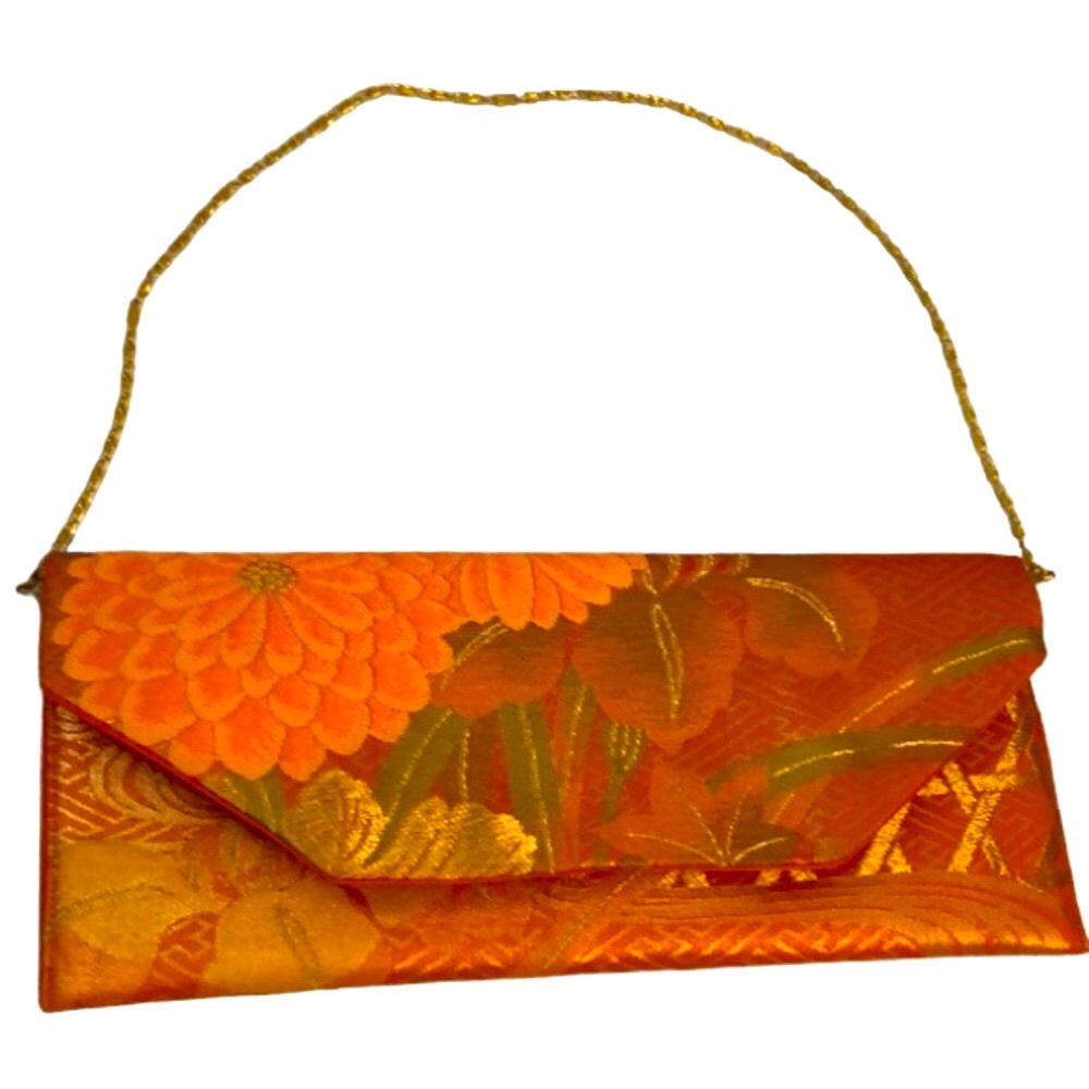 Leina Aonuma Obi Clutch / Purse Authentic Traditional Japanese Fabric - Picture 1 of 6